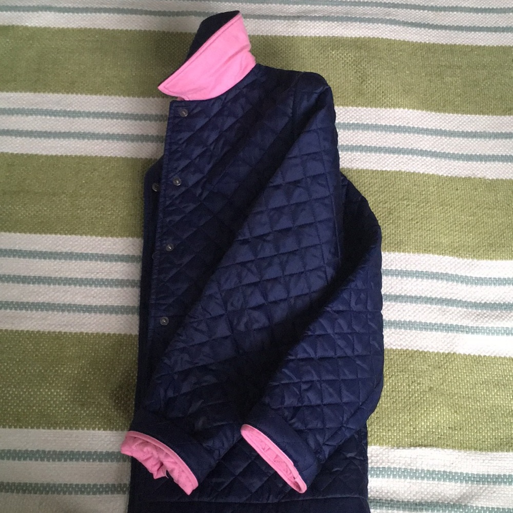 Navy quilted jacket - brooks brothers girls xl